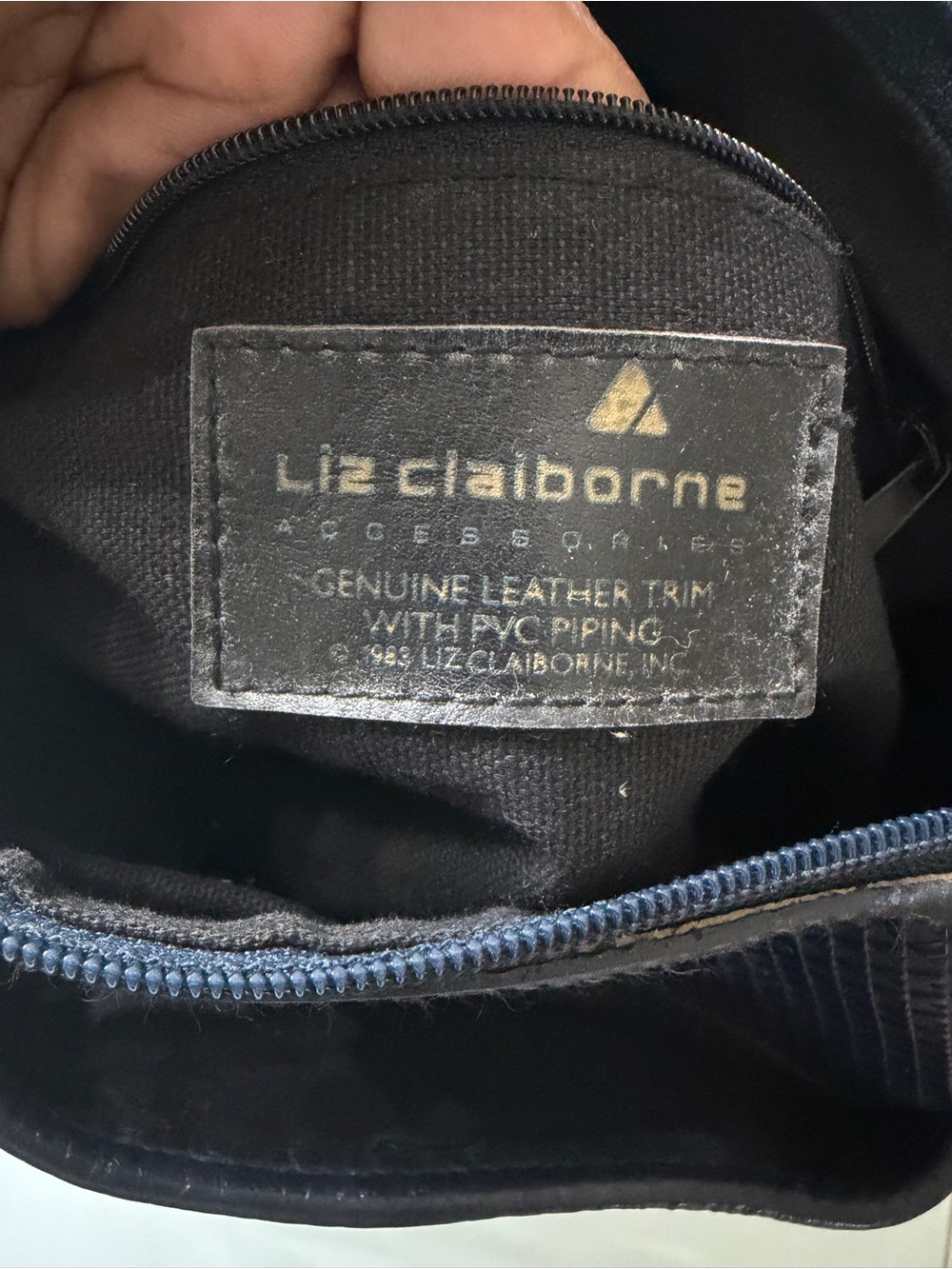 Liz Claiborne Navy Textured Satchel - Picture 8 of 8